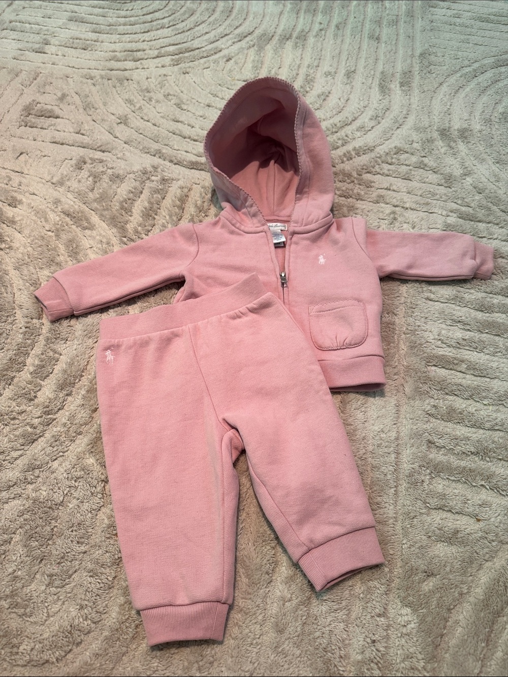 Ralph Lauren Pink Hoodie & Jogger Set - Girls